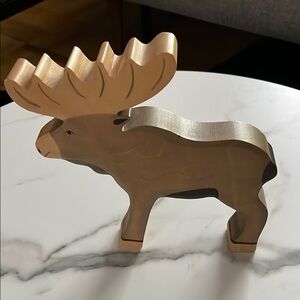Wooden Moose Figurine